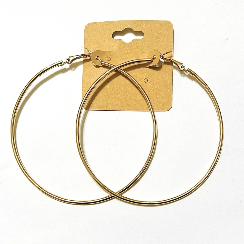 🔥🔥🆕Boho Chic Large Gold Hoop Earrings - Picture 6 of 6